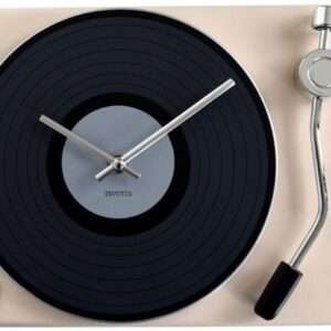 Retro Turntable Clock Creme