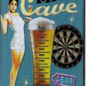 Metalen Retrobord Man Cave Darts Bier