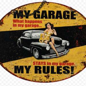 Metalen Retrobord My Garage