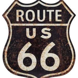 Metalen Retrobord Route